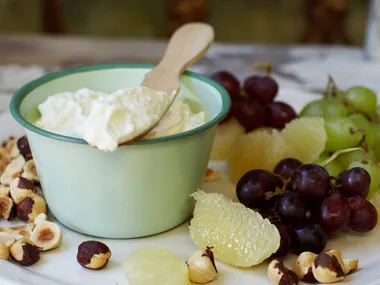 Ricotta Cream with Grapefruit and Hazelnuts