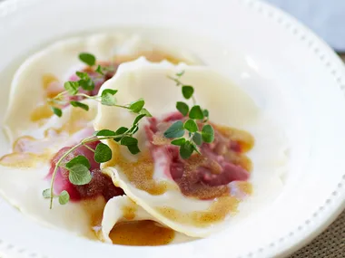 Beetroot Ravioli with Oregano