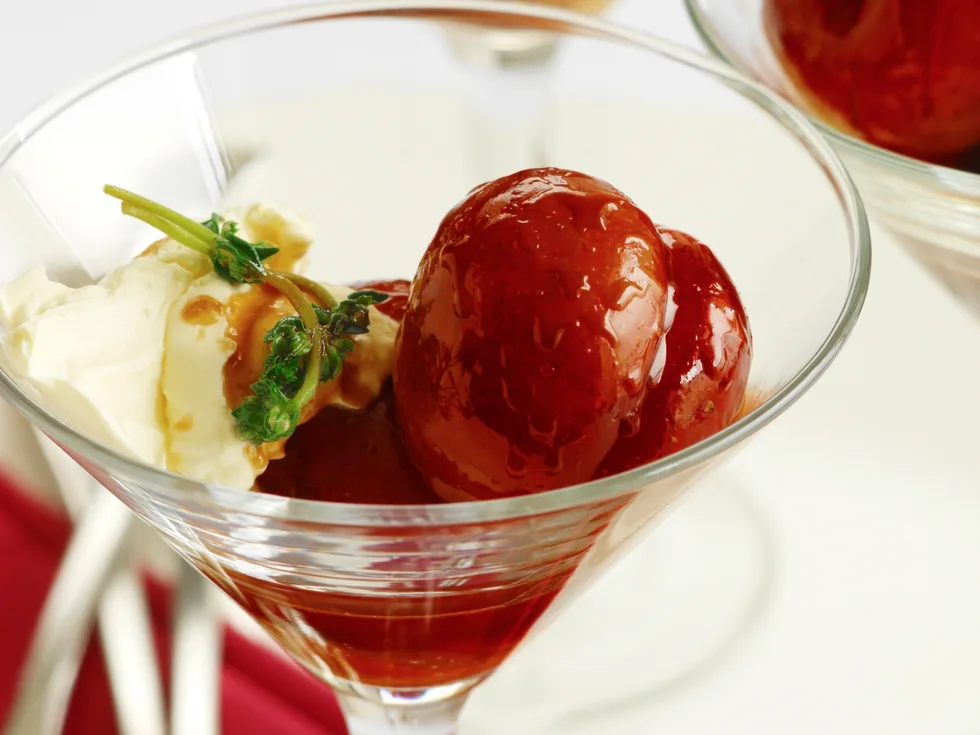 Roast Plums with Honey and Thyme