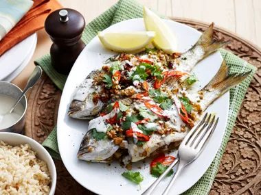 Whole fish with walnut stuffing