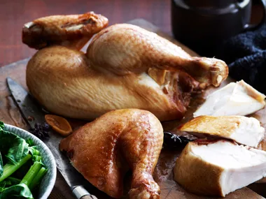 Whole sticky Asian chicken