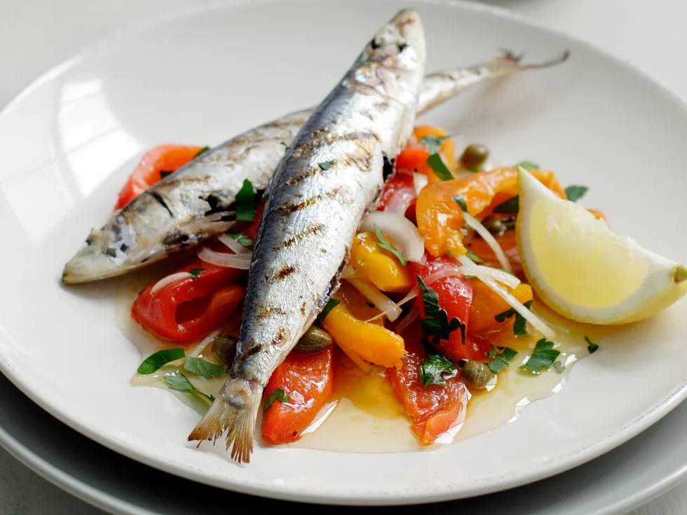 Fresh Sardines with Capsicum Salad