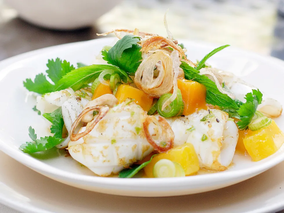 Barbecued Calamari and Mango Salad