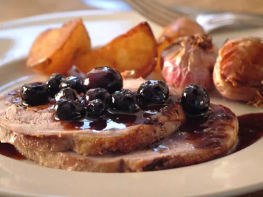 Roast Veal with Port and Blueberry Sauce