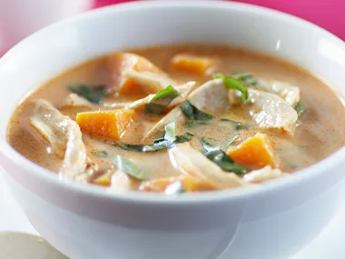 Thai Pumpkin, Chicken and Coconut Soup
