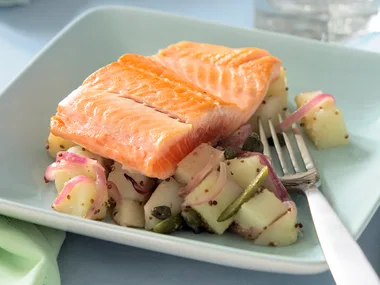 Ocean Trout with warm Potato and Caper Salad