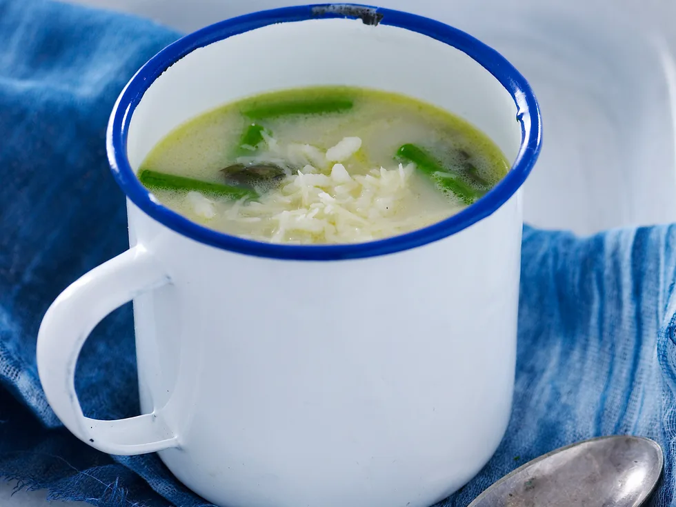 Asparagus and rice broth