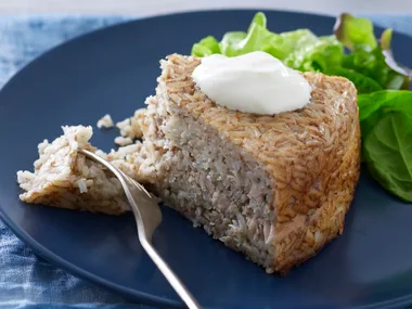 Baked chicken and yoghurt persian rice