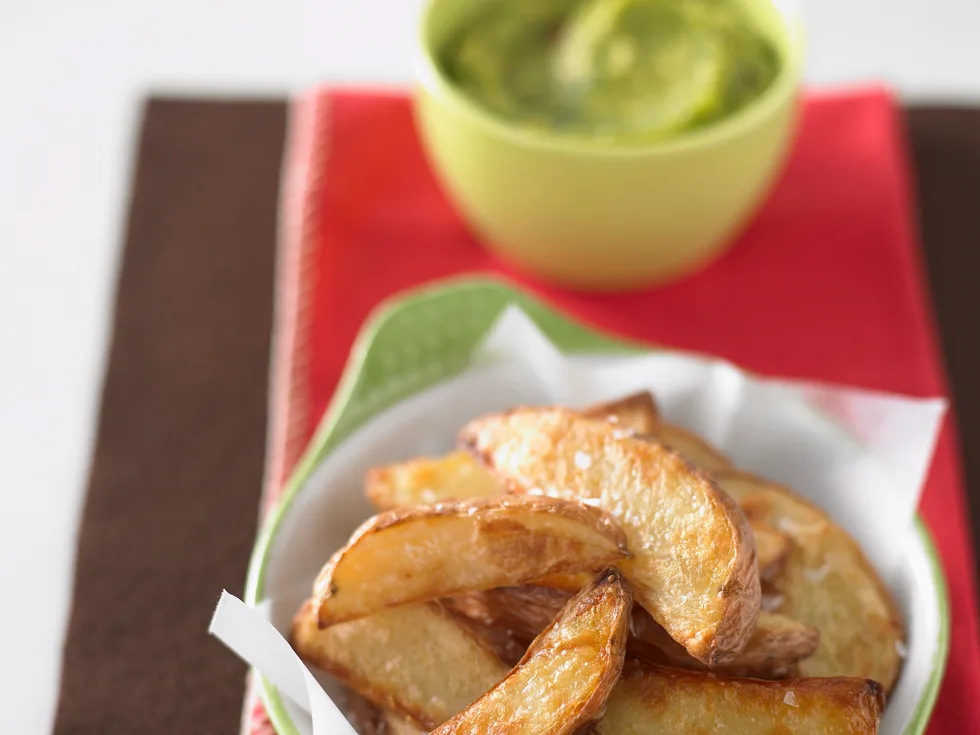 Baked Potato Wedges with Guacamole