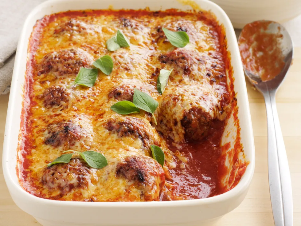 Baked tomato meatballs