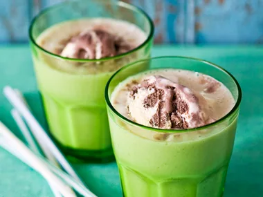 Banana and chocolate milkshake