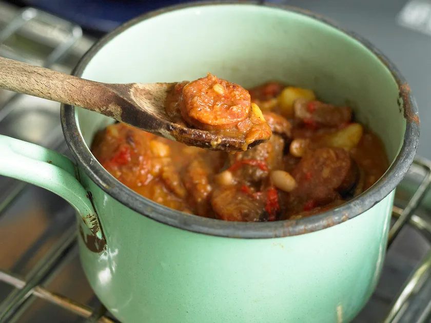 Beef, chorizo and bean stew