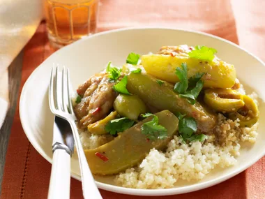 Braised chicken and choko