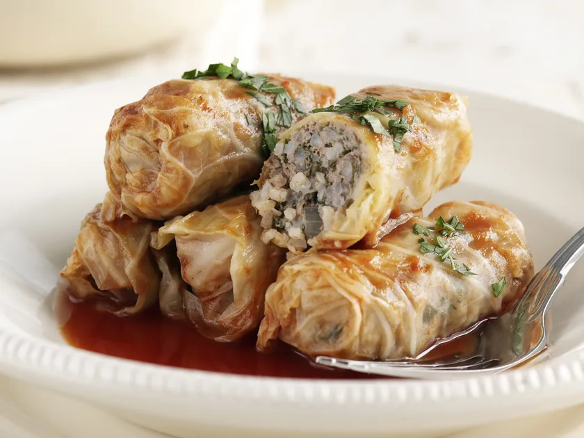 Cabbage and beef rolls