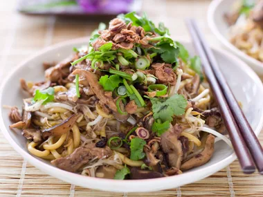 Chicken and black bean mixed noodles