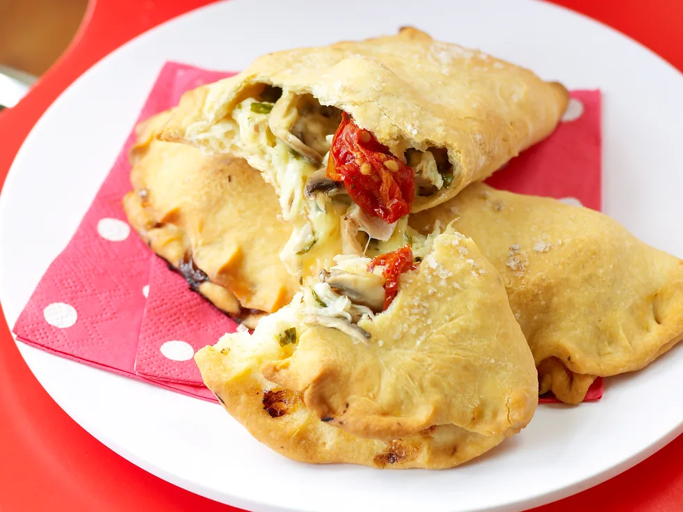 Chicken and cheese calzone