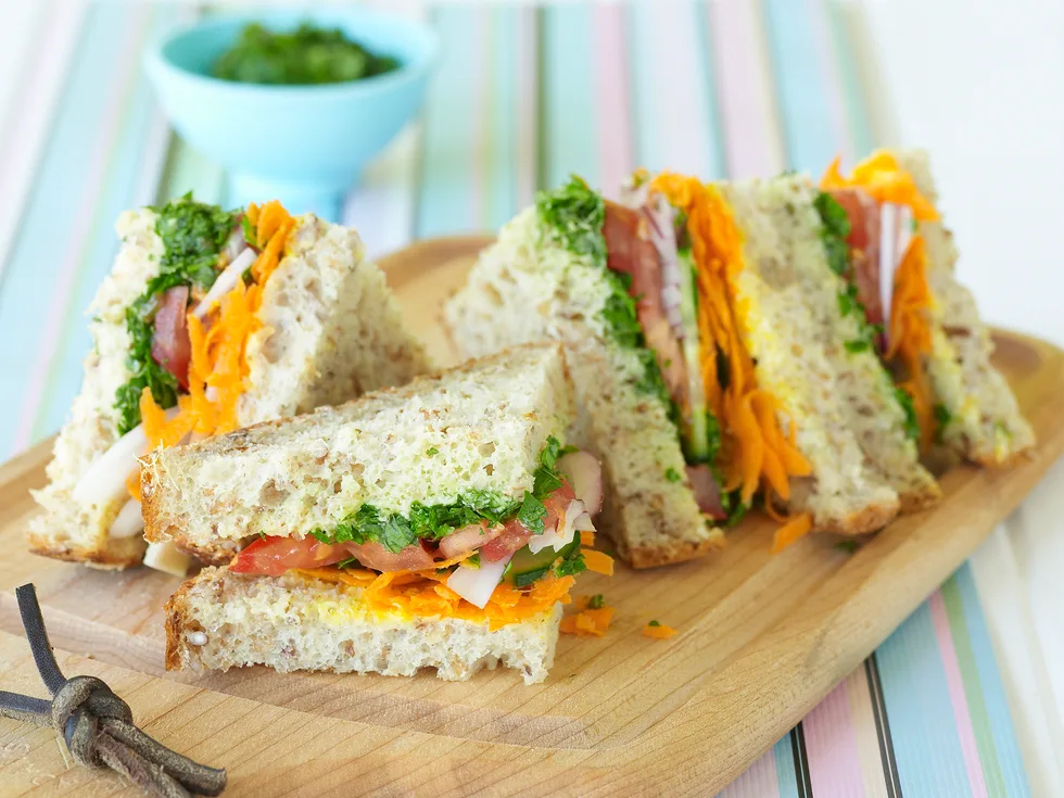 Coriander salsa sandwiches