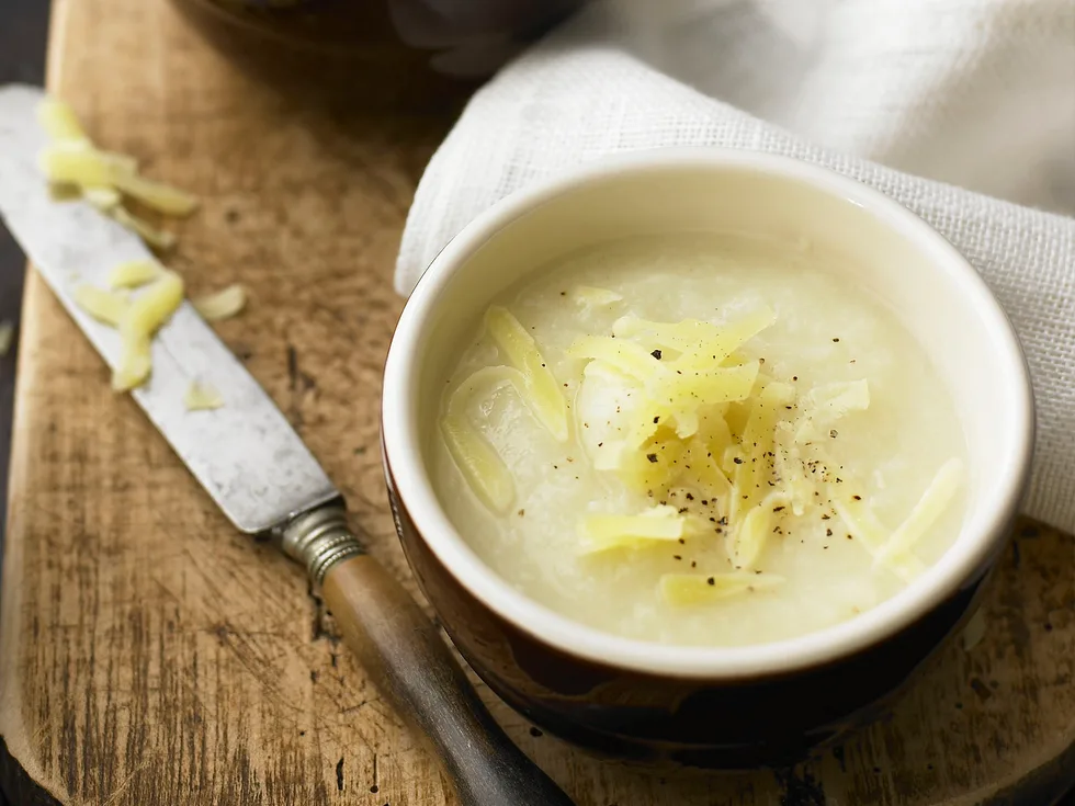 Creamy cauliflower and cheese soup