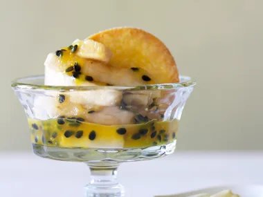 Custard apple and passionfruit parfait