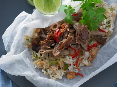 Duck rice parcels