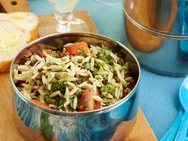 Risoni, Lentil and Salsa verde Salad