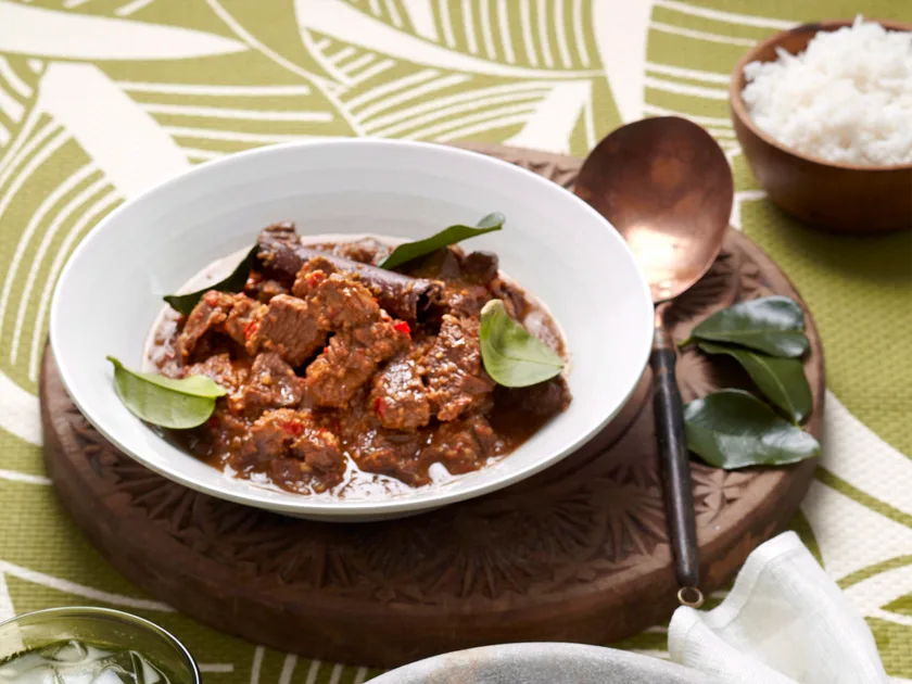 Beef rendang with homemade curry paste recipe