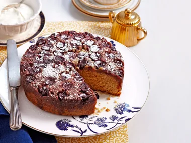 Cherry cardamom upside-down cake
