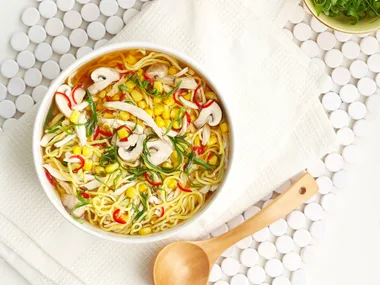 Chicken and corn noodle soup