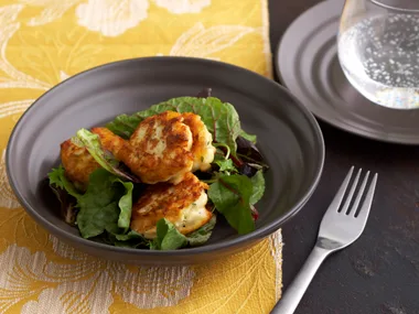 Chicken and goat's cheese fritters