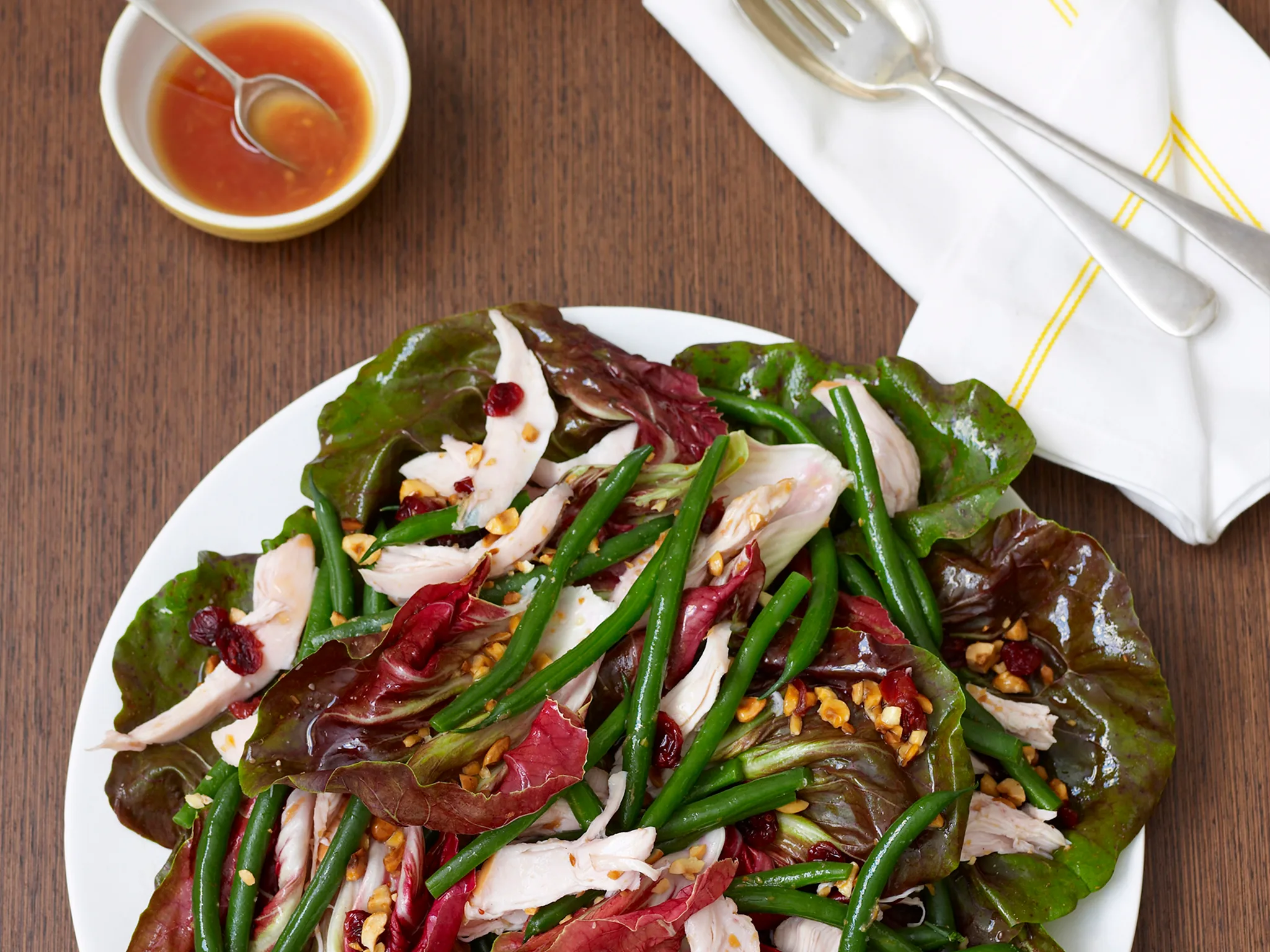 Chicken, cranberry and radiocchio salad
