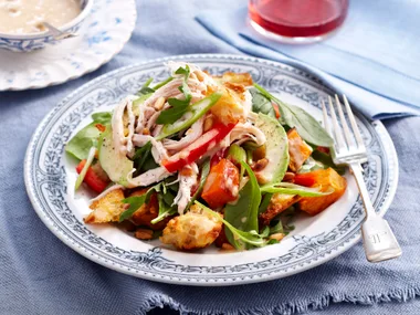 Chicken kumara and pine nut salad
