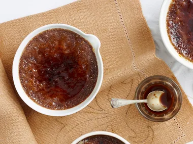 Chocolate and cinnamon creme brulees