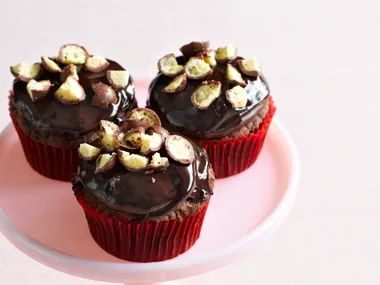 Chocolate cupcakes with ganache and Maltesers