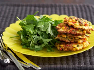 Corn and capsicum fritters