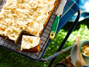 Crushed pineapple and banana slab cake