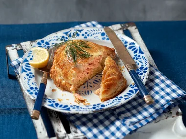 Curried rice and salmon pies