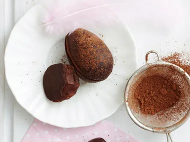 Easter eggs with peppermint ganache