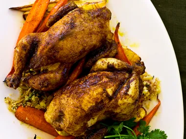 Spiced chicken with couscous stuffing