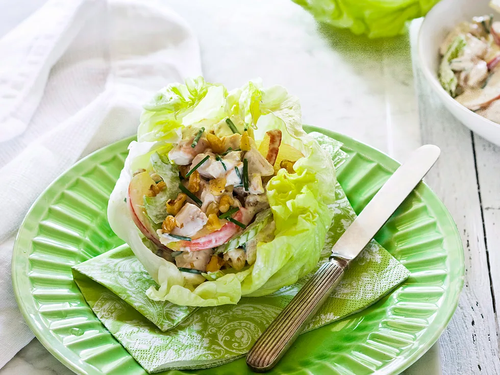 chicken waldorf salad cups