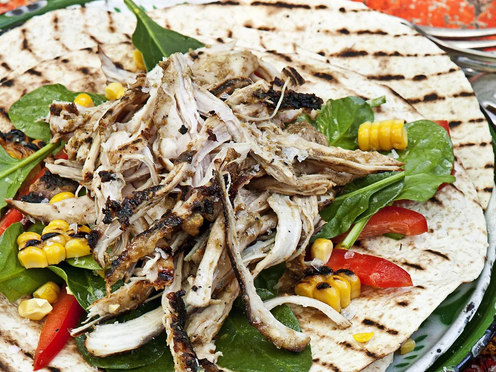 JERK CHICKEN and ROASTED CORN SALAD TORTILLAS
