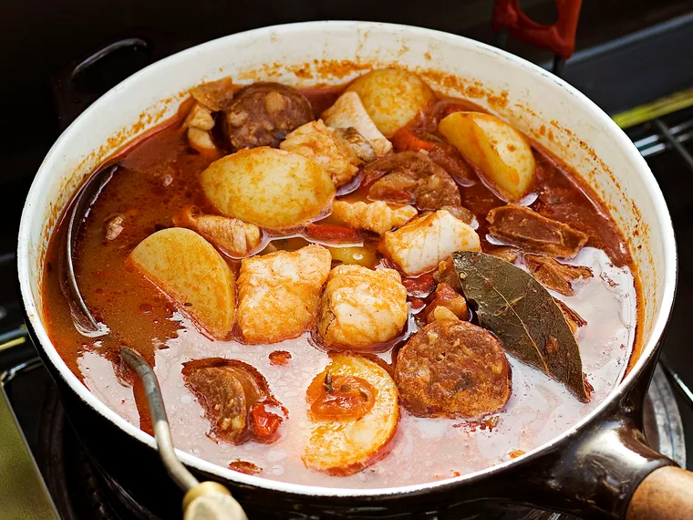 Mediterranean fish and chorizo soup