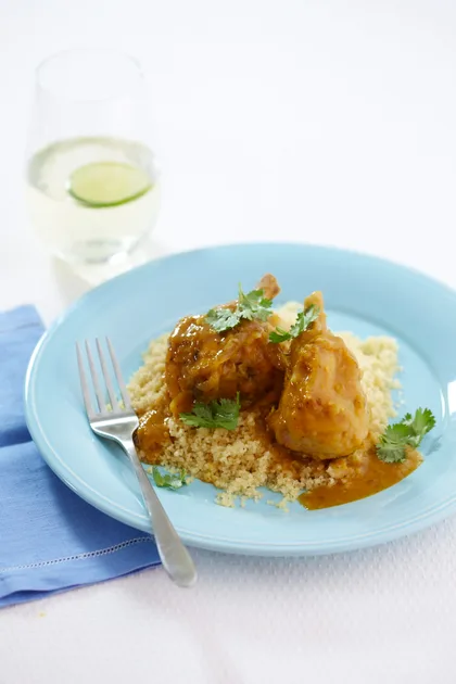 Apricot chicken with couscous
