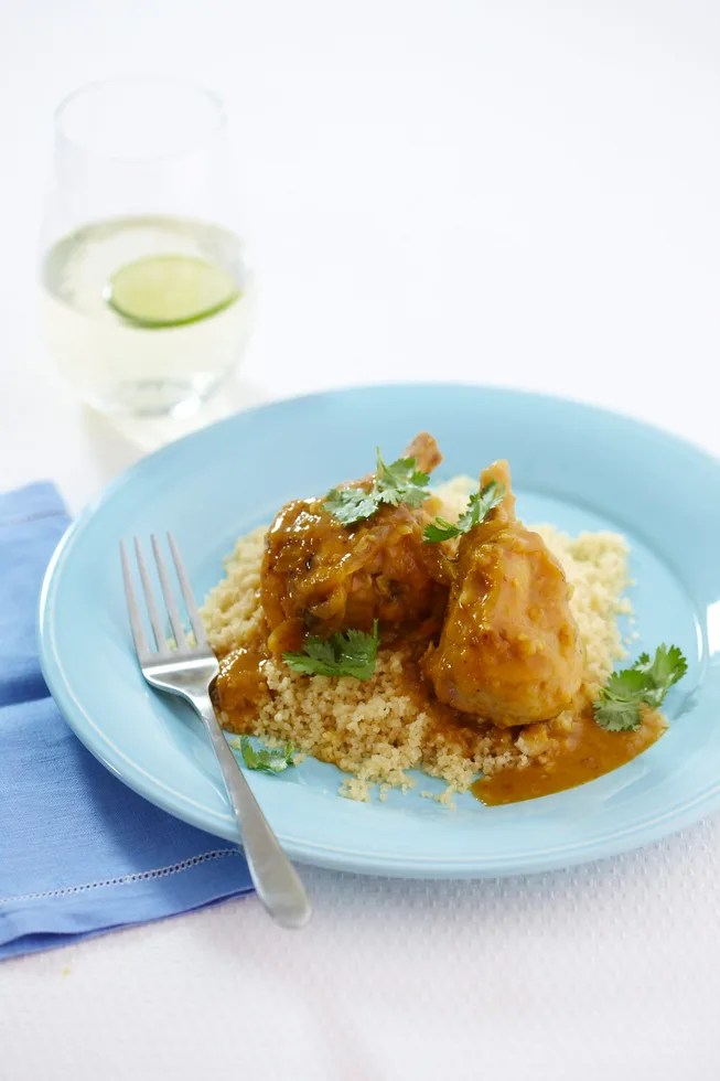 Apricot chicken with couscous