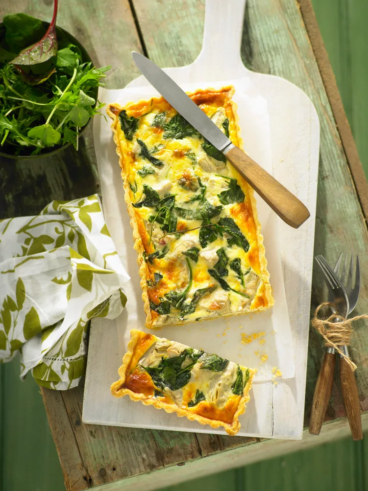 Artichoke, Gruyere and Spinach Quiche