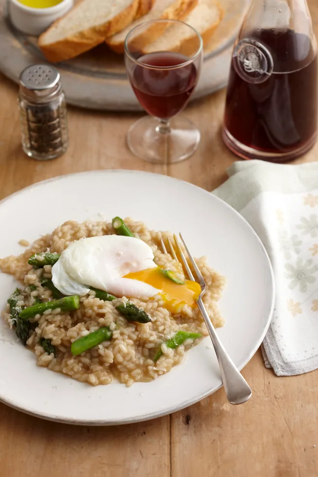 Asparagus and egg risotto