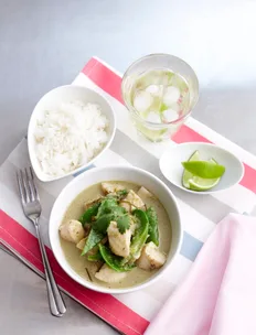 Authentic green fish curry
