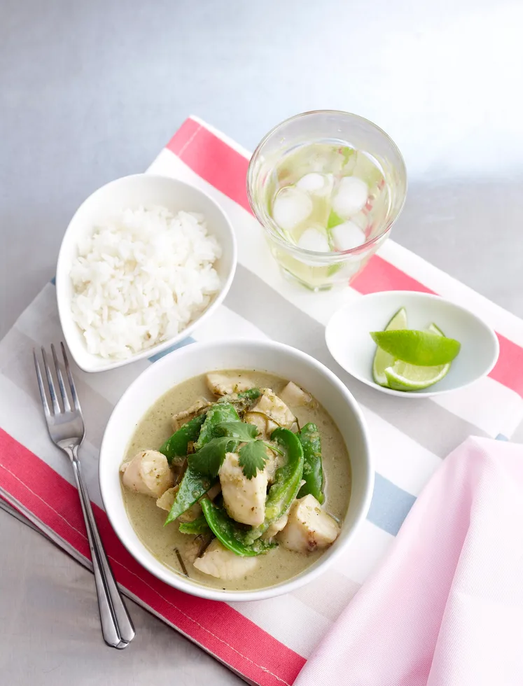 Authentic green fish curry