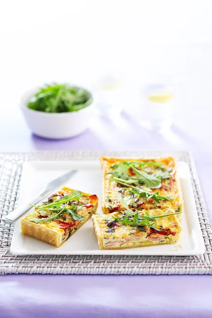 Bacon and leek quiche