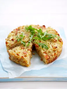 Bacon and rice cake