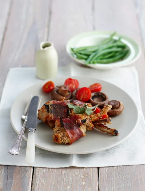 Baked crumbed lamb cutlets with a healthy twist recipe